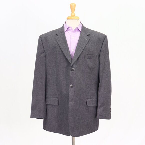 Chaps 48R Gray Blazer Sport Coat Jacket 3-Button Solid T382 - Picture 1 of 11